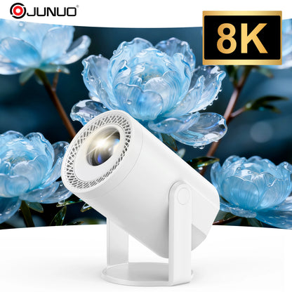 JUNUO Hot Selling TURN1 8K Mini Projector Android Smart Portable Home Theater with 200ANSI New Arrival Short Throw Projector