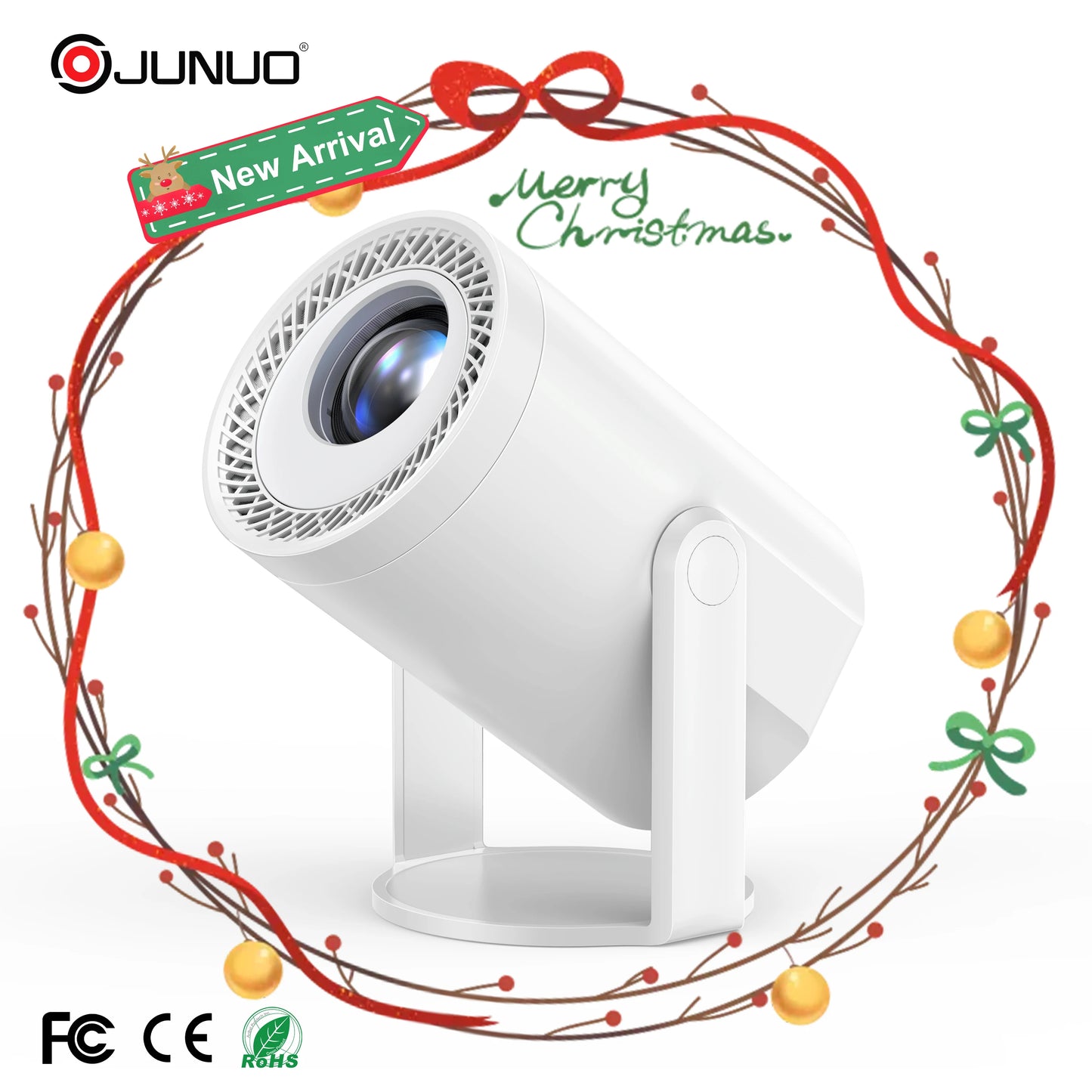 JUNUO Hot Selling TURN1 8K Mini Projector Android Smart Portable Home Theater with 200ANSI New Arrival Short Throw Projector